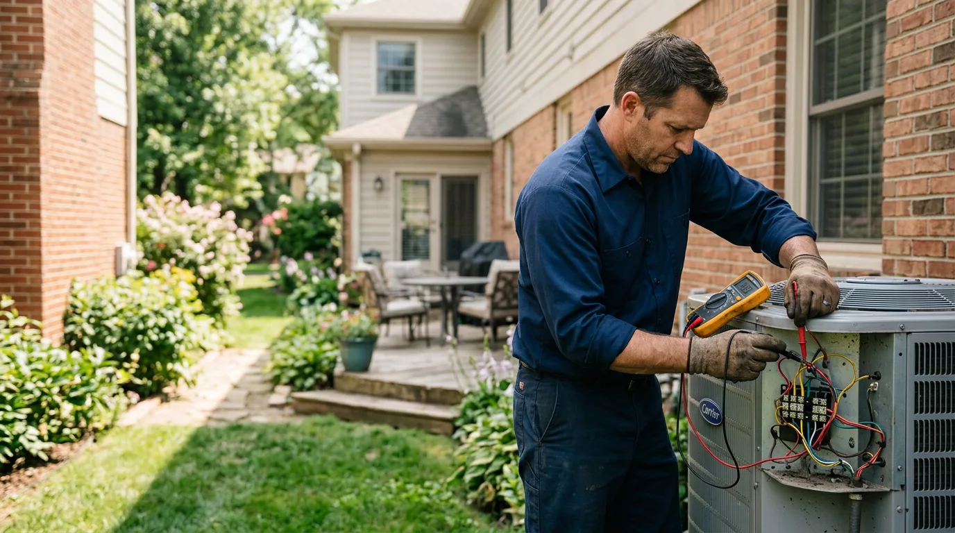 HVAC technician working near Almond, NY